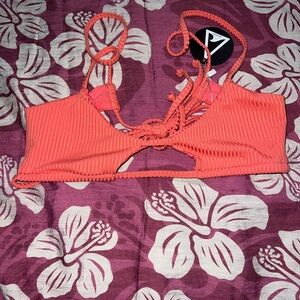 Tai Swim Coral Ribbed Bikini Top